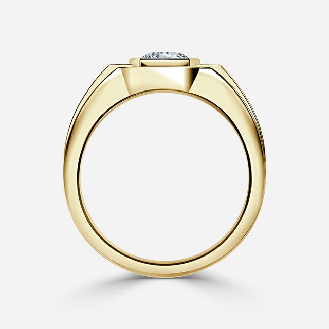Jayden Yellow Gold Bezel Claw Set Men's Engagement Ring