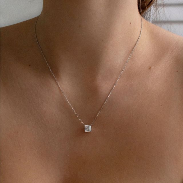 1.48ct Lab Grown Solitaire Asscher Cut Diamond Pendant