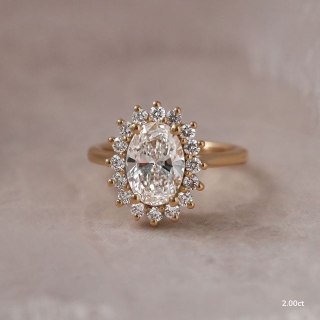 Windermere Yellow Gold Cluster Engagement Ring