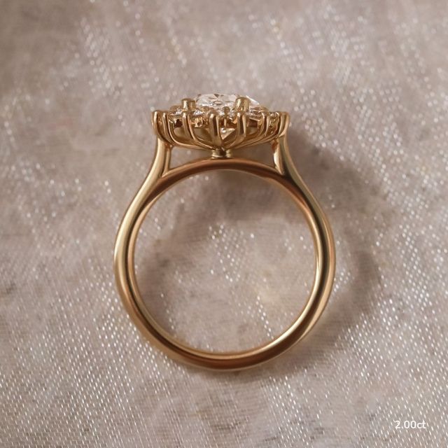 Windermere Yellow Gold Cluster Engagement Ring