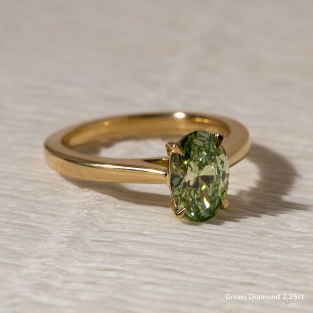 Naomi Yellow Gold Tapered Solitaire Engagement Ring