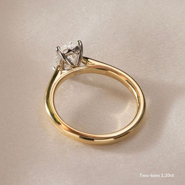 Naomi Yellow Gold Tapered Solitaire Engagement Ring