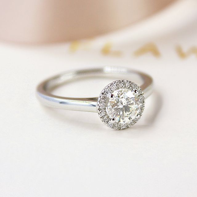 1.50ct Ava Platinum Halo Round Lab Diamond Engagement Ring