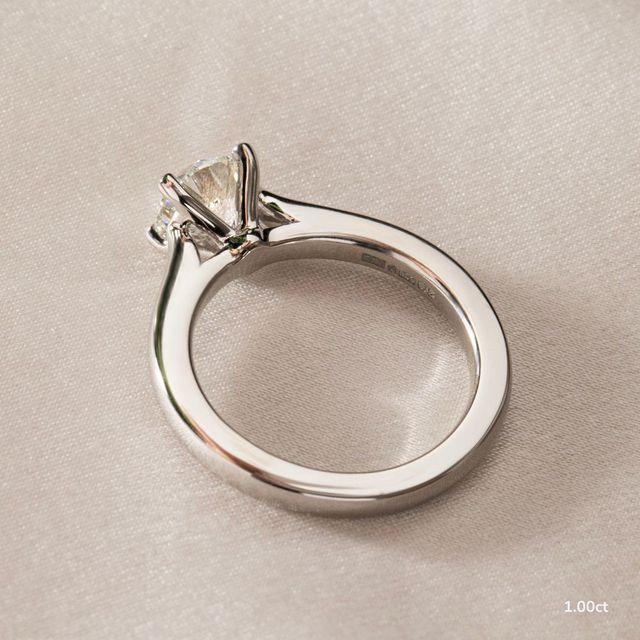 Ibib Platinum Tapered Solitaire Engagement Ring