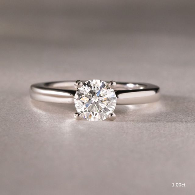 Ibib Platinum Tapered Solitaire Engagement Ring