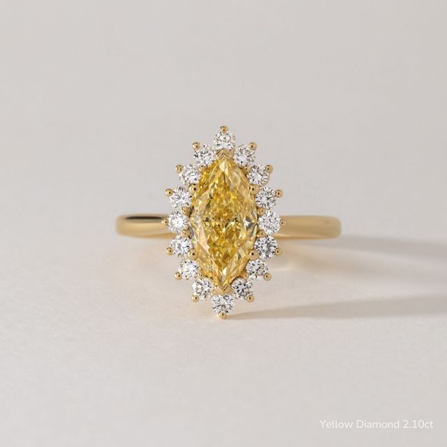 Windermere Yellow Gold Cluster Engagement Ring