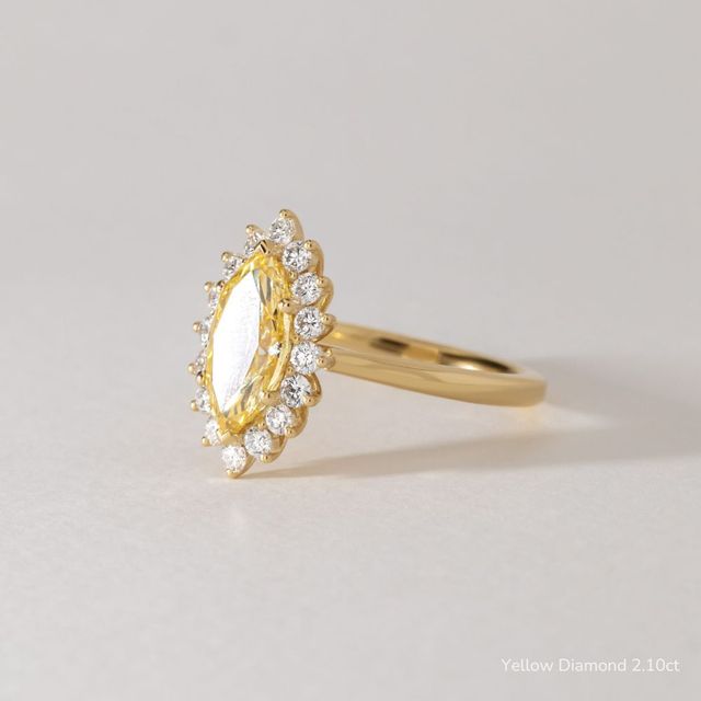 Windermere Yellow Gold Cluster Engagement Ring