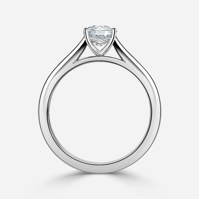 Naomi White Gold Tapered Solitaire Engagement Ring
