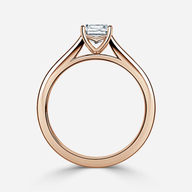 Naomi Rose Gold Tapered Solitaire Engagement Ring