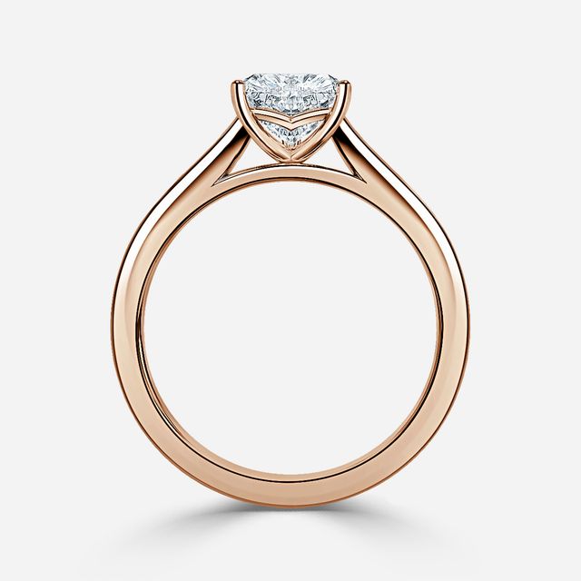Naomi Rose Gold Tapered Solitaire Engagement Ring