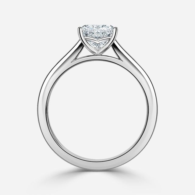 Naomi White Gold Tapered Solitaire Engagement Ring