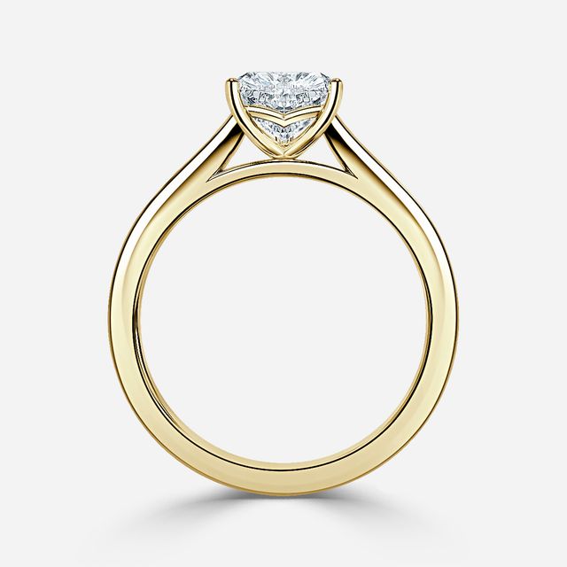 Naomi Yellow Gold Tapered Solitaire Engagement Ring