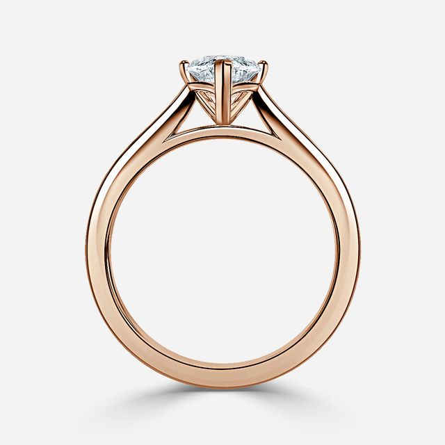 Naomi Rose Gold Tapered Solitaire Engagement Ring