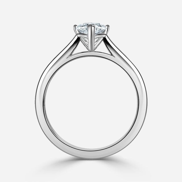 Naomi White Gold Tapered Solitaire Engagement Ring