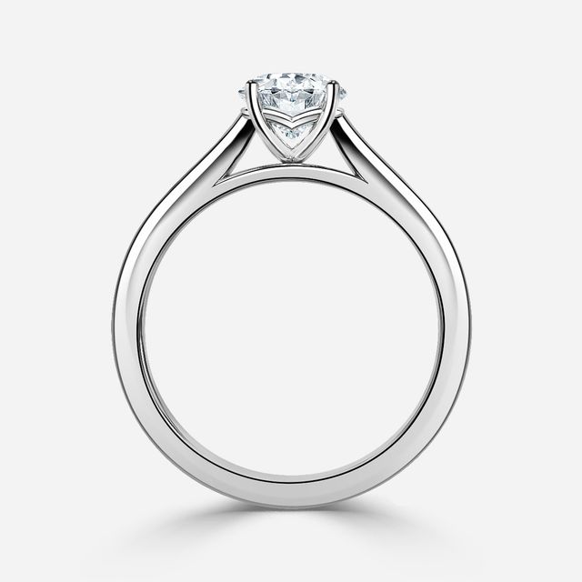 Naomi Platinum Tapered Solitaire Engagement Ring