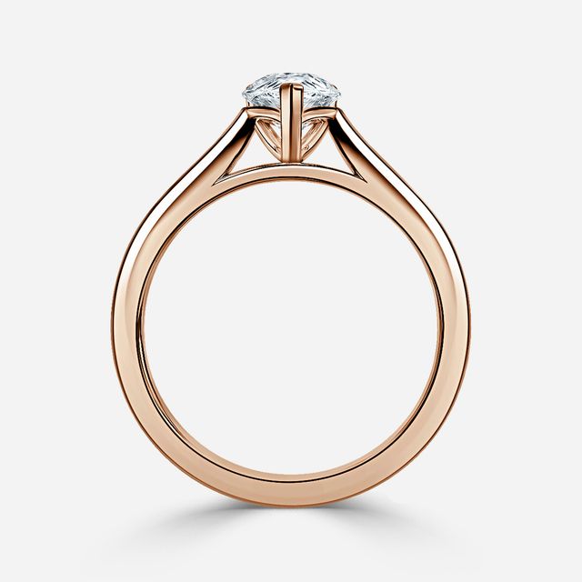 Naomi Rose Gold Tapered Solitaire Engagement Ring
