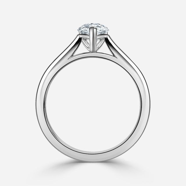Naomi White Gold Tapered Solitaire Engagement Ring
