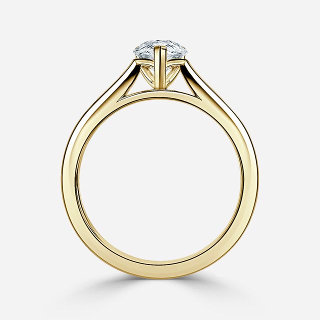Naomi Yellow Gold Tapered Solitaire Engagement Ring