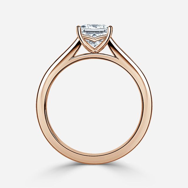 Naomi Rose Gold Tapered Solitaire Engagement Ring
