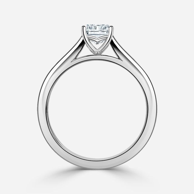 Naomi Platinum Tapered Solitaire Engagement Ring