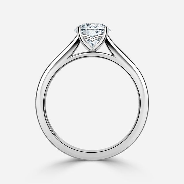 Naomi Platinum Tapered Solitaire Engagement Ring