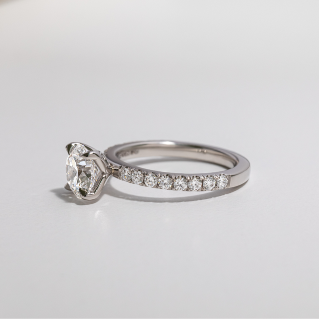 1.50ct Delaila Platinum Flower Engagement Ring Round Lab Diamond