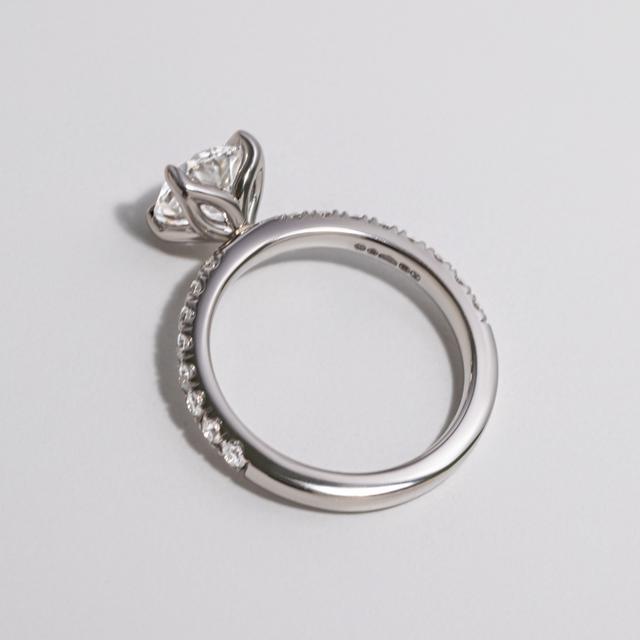 1.50ct Delaila Platinum Flower Engagement Ring Round Lab Diamond