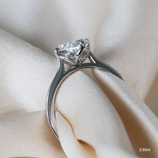 Liana White Gold Lotus Solitaire Engagement Ring