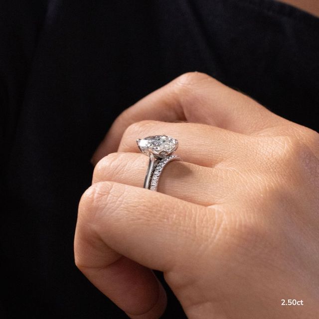 Liana Platinum Lotus Solitaire Engagement Ring