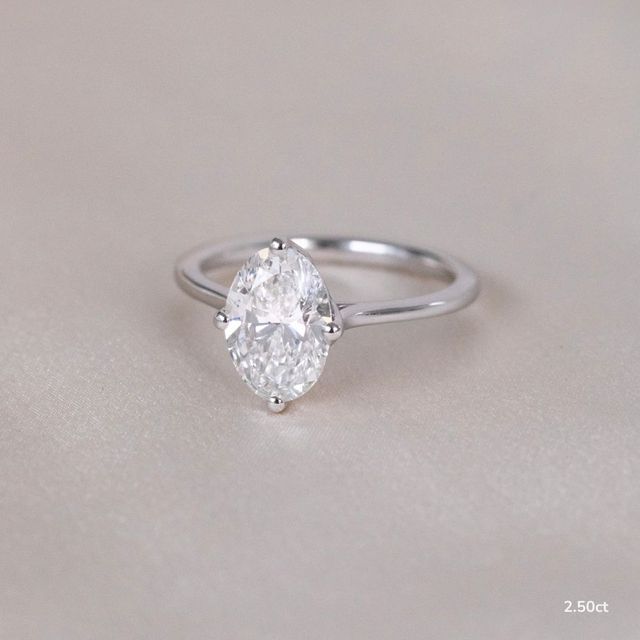 Liana Platinum Lotus Solitaire Engagement Ring