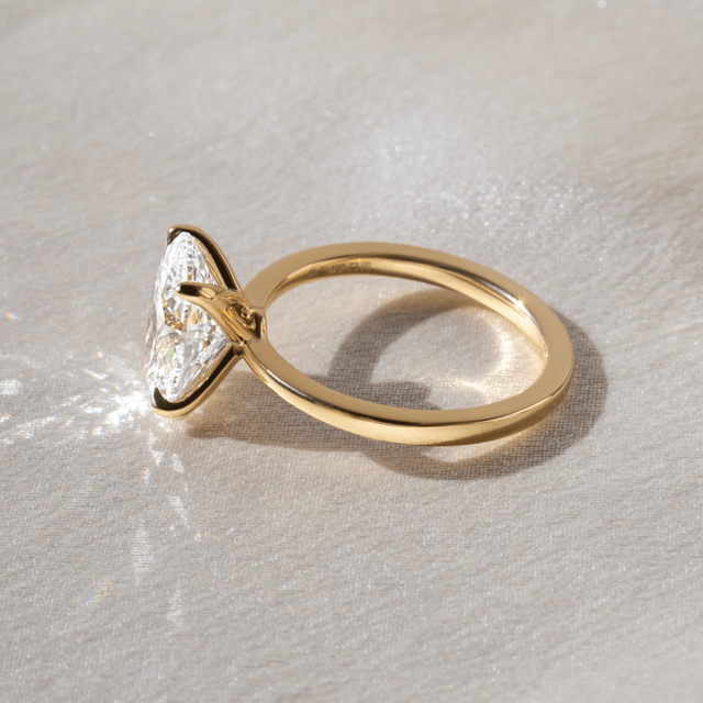 2.20ct Ayania Yellow Gold Solitaire Oval Lab Diamond Engagement Ring