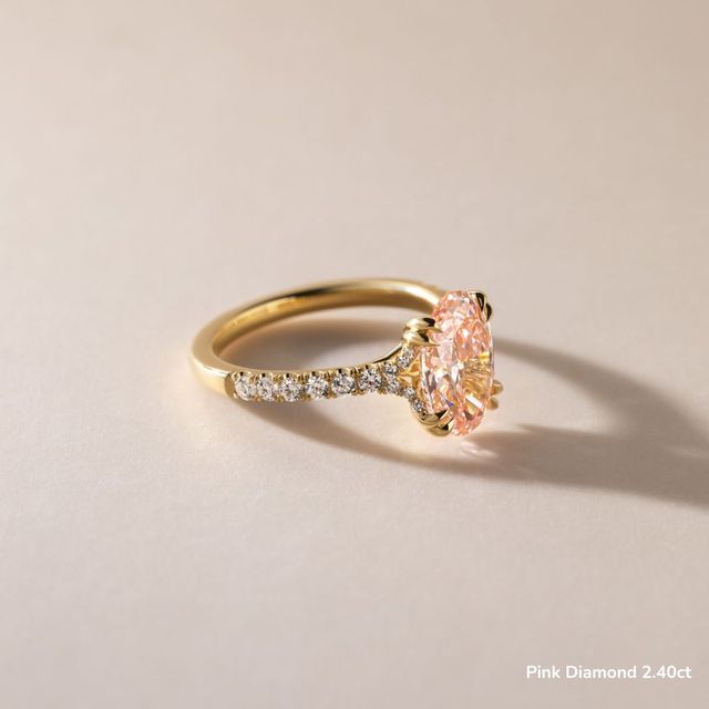 Fiara Yellow Gold Under Twisted Double Prong Engagement Ring