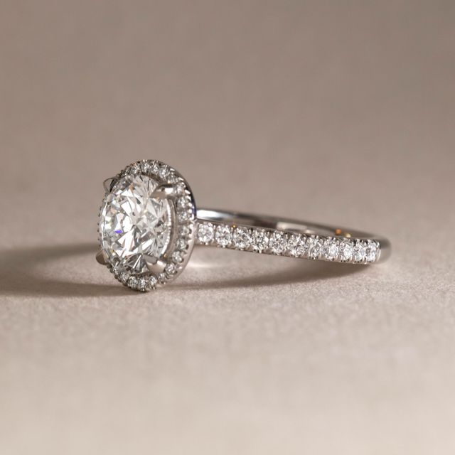 2.00ct Maya Platinum Halo Engagement Ring Round Lab Diamond