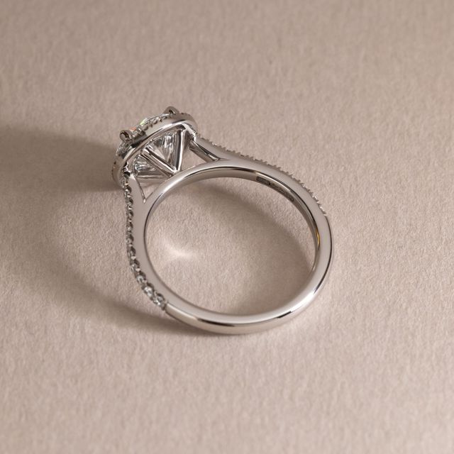 2.00ct Maya Platinum Halo Engagement Ring Round Lab Diamond