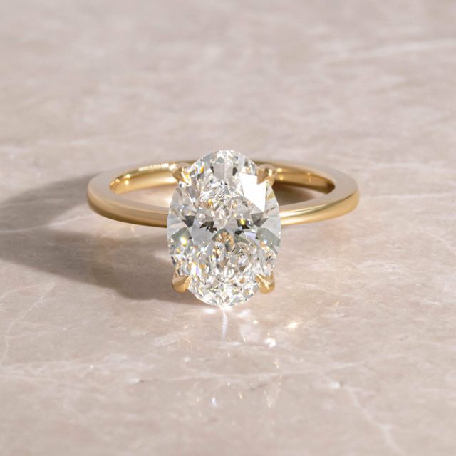 2.20ct Ayania Yellow Gold Solitaire Oval Lab Diamond Engagement Ring