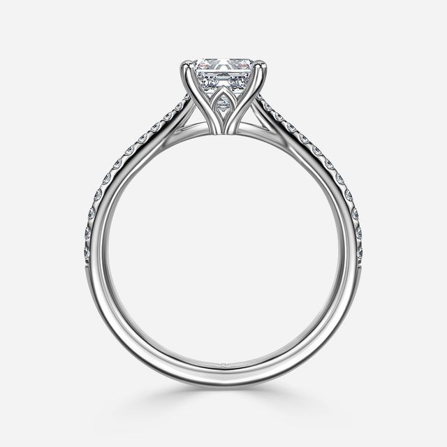 Jessie Tulip White Gold Pavé Engagement Ring