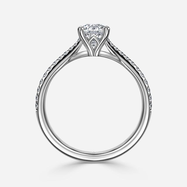 Jessie Tulip White Gold Pavé Engagement Ring
