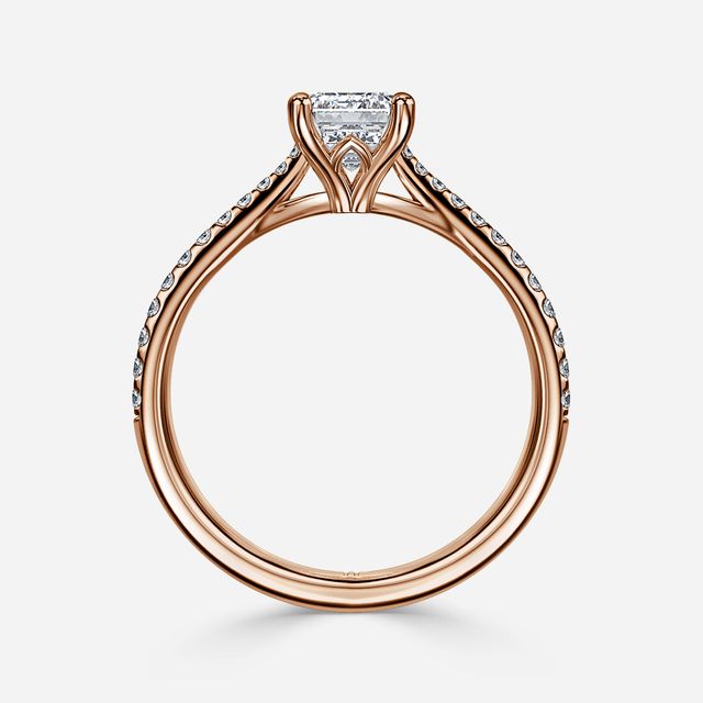 Jessie Tulip Rose Gold Pavé Engagement Ring