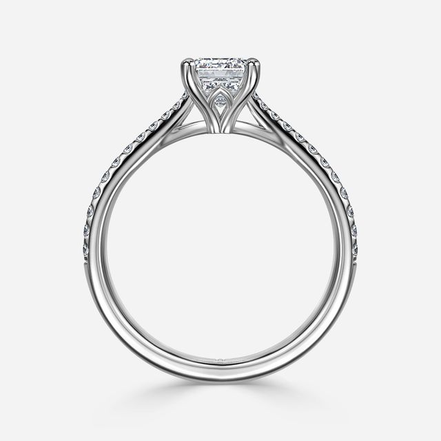Jessie Tulip White Gold Pavé Engagement Ring