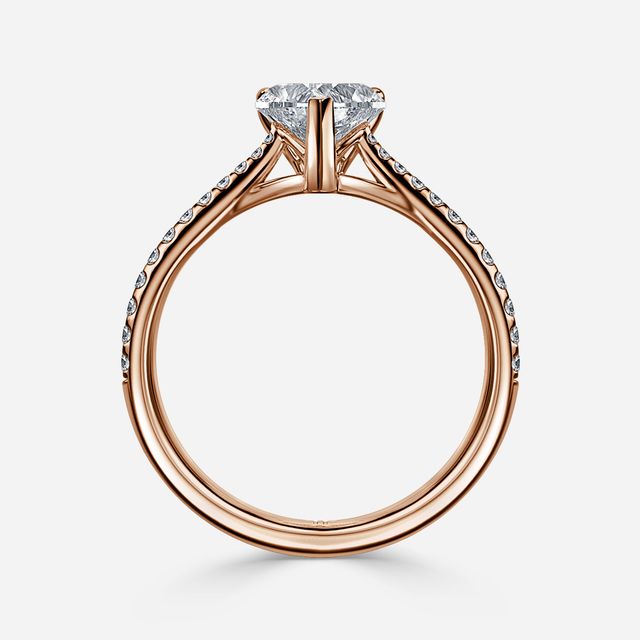 Jessie Tulip Rose Gold Pavé Engagement Ring