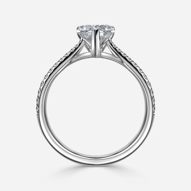 Jessie Tulip White Gold Pavé Engagement Ring