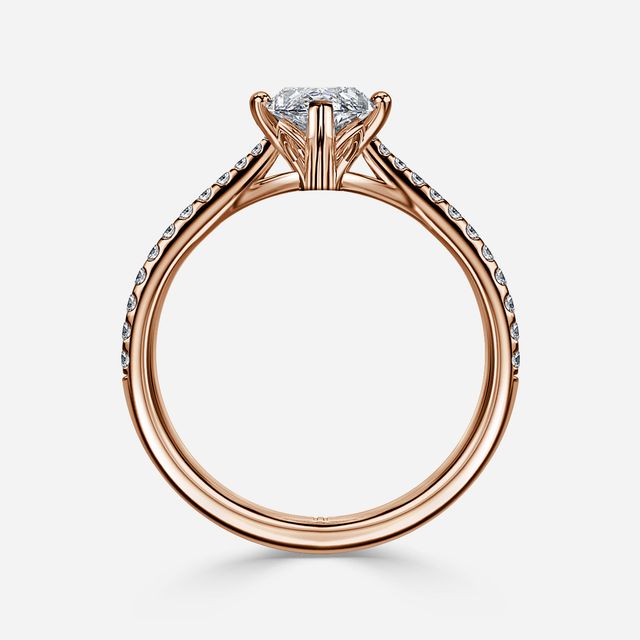 Jessie Tulip Rose Gold Pavé Engagement Ring