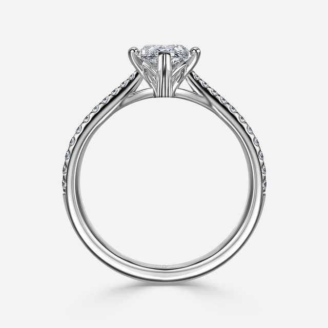 Jessie Tulip White Gold Pavé Engagement Ring