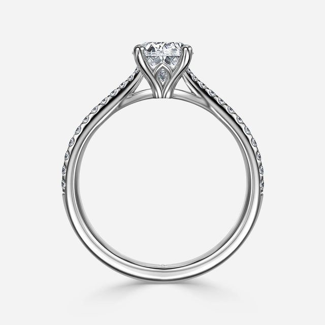 Jessie Tulip Platinum Pavé Engagement Ring