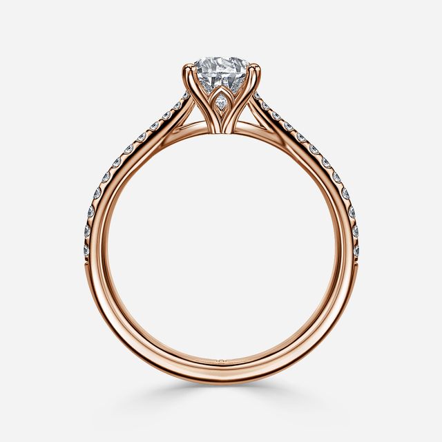 Jessie Tulip Rose Gold Pavé Engagement Ring