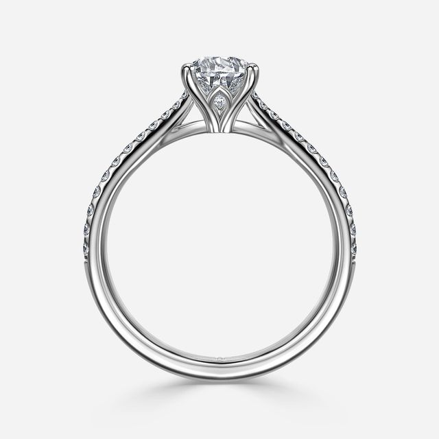 Jessie Tulip White Gold Pavé Engagement Ring