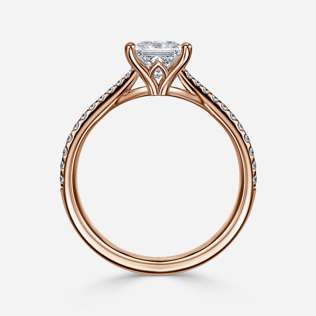 Jessie Tulip Rose Gold Pavé Engagement Ring