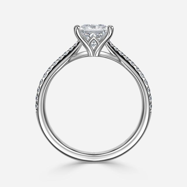 Jessie Tulip White Gold Pavé Engagement Ring