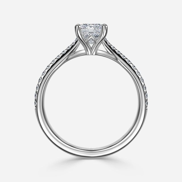 Jessie Tulip Platinum Pavé Engagement Ring
