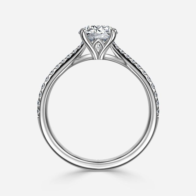 Jessie Tulip White Gold Pavé Engagement Ring